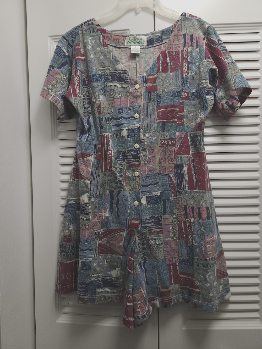 Vintage Colleen's Collectables Abstract Print Romper – Size Small – Retro 90s